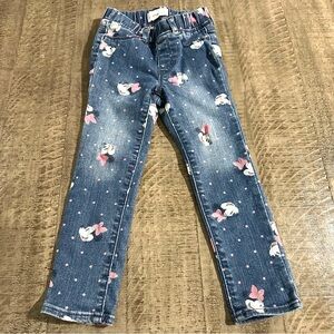 GAP Disney Girls Blue Jeans with Minnie Mouse Print